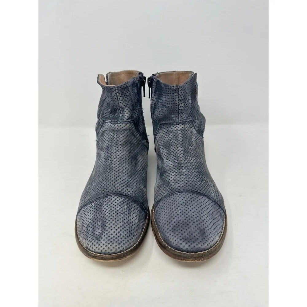 Free People Shadow Lark Ankle Bootie Leather Grey Blue 38 / US Womens 8